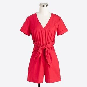 JCrew Red Front Tie Romper